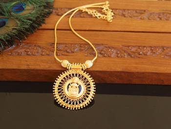 Kerala traditional gold plated lakshmi palakka necklace 1