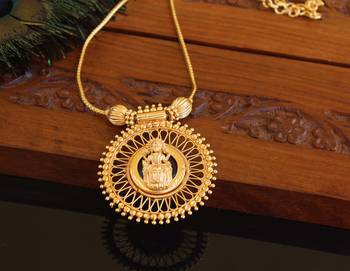 Kerala traditional gold plated lakshmi palakka necklace 2