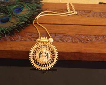 Kerala traditional gold plated lakshmi palakka necklace 1