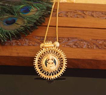 Kerala traditional gold plated lakshmi palakka necklace 2