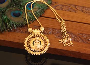 Kerala traditional gold plated lakshmi palakka necklace 3