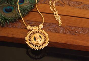 Kerala traditional gold plated krishna palakka necklace 2