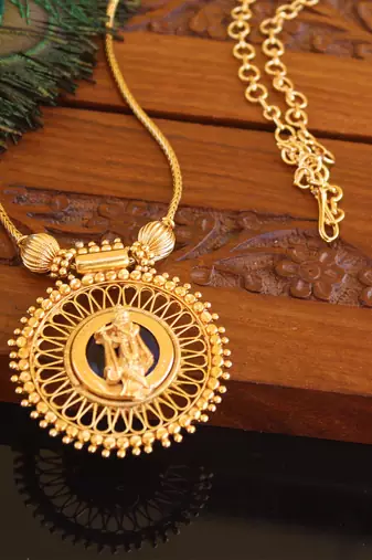 Kerala traditional gold plated krishna palakka necklace