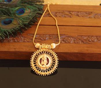 Kerala traditional gold plated krishna palakka necklace 1