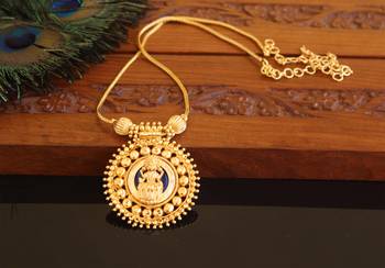 Kerala traditional gold plated lakshmi palakka necklace 1