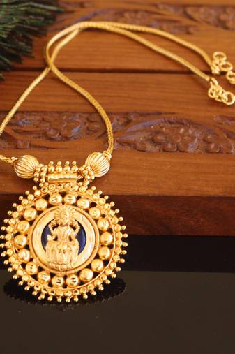 Kerala traditional gold plated lakshmi palakka necklace