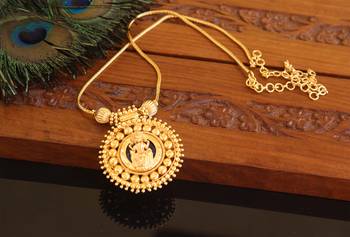 Kerala traditional gold plated lakshmi palakka necklace 2
