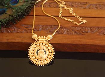 Kerala traditional gold plated lakshmi palakka necklace 1