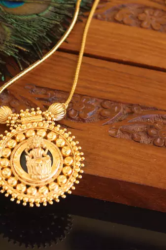 Kerala traditional gold plated lakshmi palakka necklace