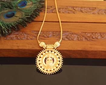 Kerala traditional gold plated lakshmi palakka necklace 1