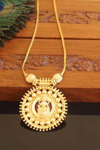 Kerala traditional gold plated lakshmi palakka necklace