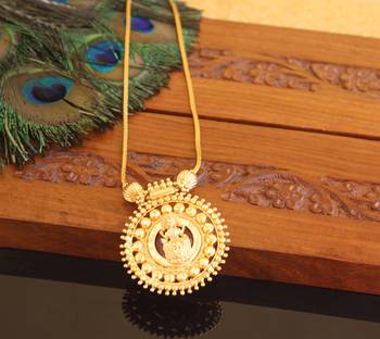 Kerala traditional gold plated lakshmi palakka necklace 2