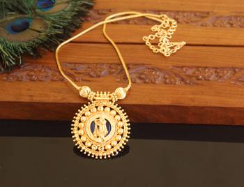 Kerala traditional gold plated krishna palakka necklace 1