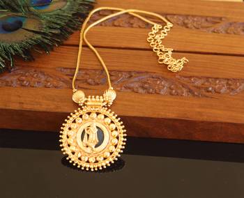 Kerala traditional gold plated krishna palakka necklace 1