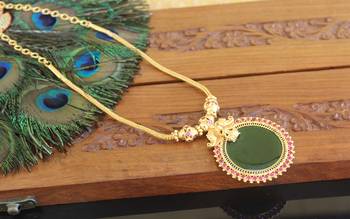 Kerala style gold plated temple palakka necklace 1