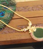 Kerala style gold plated temple palakka necklace