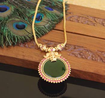 Kerala style gold plated temple palakka necklace 3