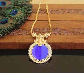 Kerala style gold plated temple palakka necklace 1