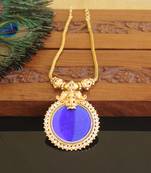 Kerala style gold plated temple palakka necklace