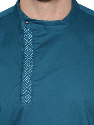 men's cotton twill angrakha festive short kurta 5