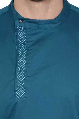 men's cotton twill angrakha festive short kurta