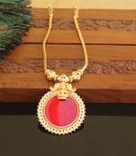 Kerala style gold plated temple palakka necklace