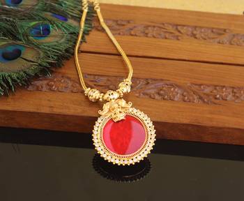 Kerala style gold plated temple palakka necklace 2