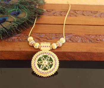Kerala style gold plated palakka necklace 1