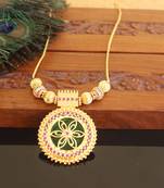 Kerala style gold plated palakka necklace
