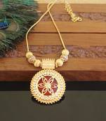 Kerala style gold plated palakka necklace