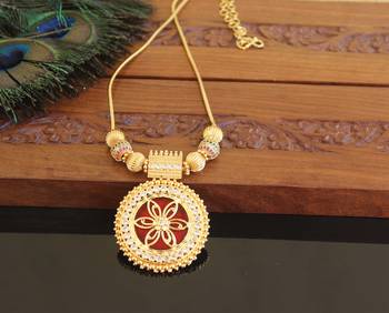 Kerala style gold plated palakka necklace 2