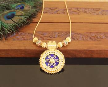 Kerala style gold plated palakka necklace 1