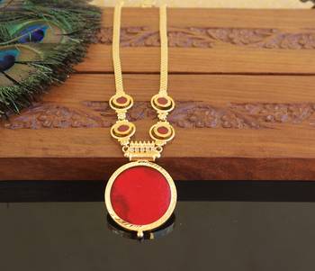 Kerala style gold plated palakka necklace 1