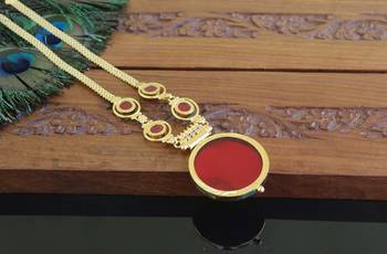 Kerala style gold plated palakka necklace 2