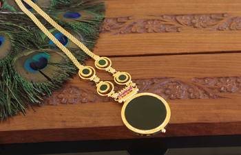 Kerala style gold plated palakka necklace 1