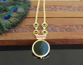Kerala style gold plated palakka necklace 2