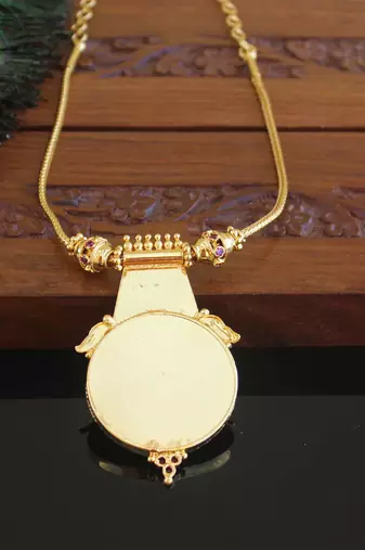 Kerala traditional gold plated palakka peacock necklace