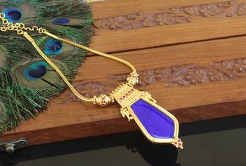 Kerala traditional gold plated palakka peacock necklace 2