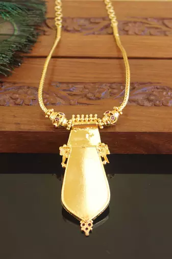 Kerala traditional gold plated palakka peacock necklace