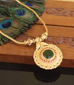 Kerala traditional gold plated palakka peacock necklace