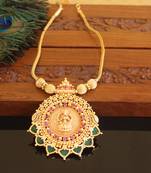Kerala style gold plated temple palakka necklace