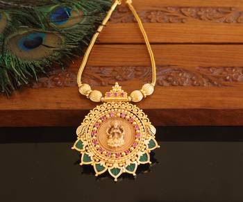 Kerala style gold plated temple palakka necklace 1