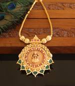 Kerala style gold plated temple palakka necklace