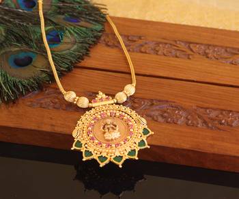 Kerala style gold plated temple palakka necklace 2