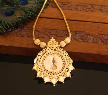 Kerala style gold plated temple palakka necklace 3
