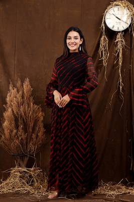 BLACK LEHERIYA GOWN DRESS 1