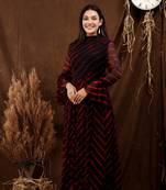 BLACK LEHERIYA GOWN DRESS