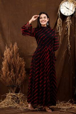 BLACK LEHERIYA GOWN DRESS 3