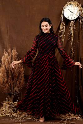 BLACK LEHERIYA GOWN DRESS 4