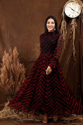 BLACK LEHERIYA GOWN DRESS 5